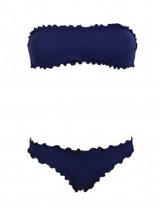 Bikini frou frou blue navy composto da fascia  e slip o brasiliana senza lacci