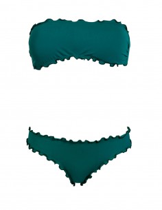 Bikini frou frou verde quercia composto da fascia  e slip o brasiliana senza lacci