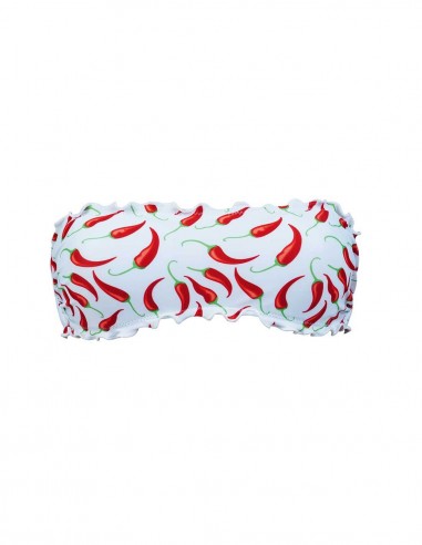 Fascia bikini frou frou con bordino arricciato | Spicy fondo bianco