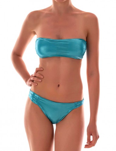 Bikini Elettra (Splendente) fascia con slip o brasiliana | Smeraldo