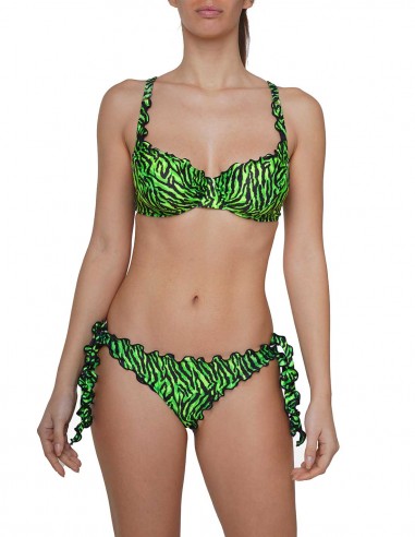 Bikini Reggiseno balconcino con ferretto con slip o brasiliana | Zebrato Verde