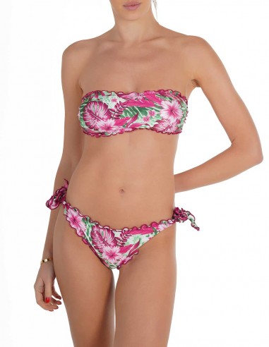 Bikini fascia frou frou con slip o brasiliana con fiocchi | Mauio