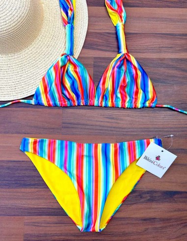 Bikini triangolo regolabile con brasiliana Beatriz o slip Madrid | Multicolor