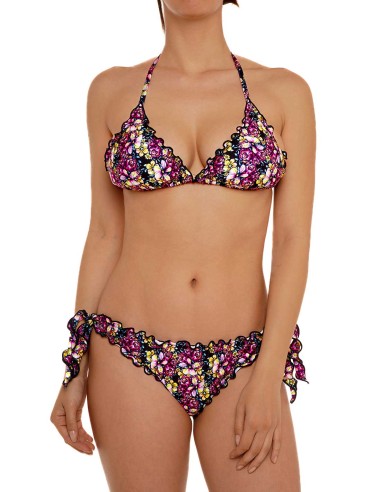 Bikini triangolino frou frou con slip o brasiliana fiocchi | Mirtos